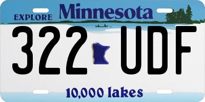 MN license plate 322UDF