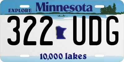 MN license plate 322UDG