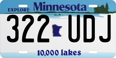 MN license plate 322UDJ