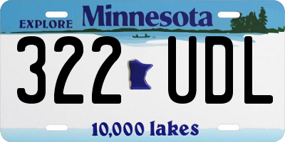 MN license plate 322UDL