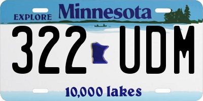 MN license plate 322UDM