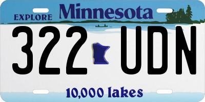 MN license plate 322UDN