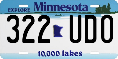 MN license plate 322UDO