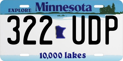 MN license plate 322UDP