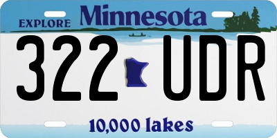 MN license plate 322UDR