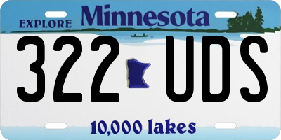 MN license plate 322UDS