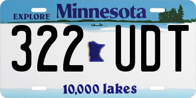 MN license plate 322UDT