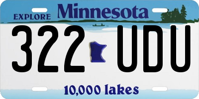 MN license plate 322UDU