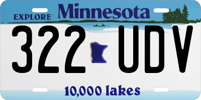 MN license plate 322UDV