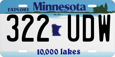 MN license plate 322UDW