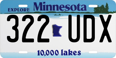 MN license plate 322UDX