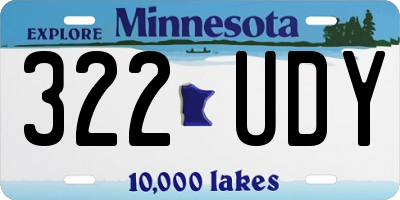 MN license plate 322UDY