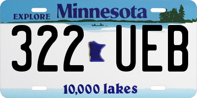MN license plate 322UEB