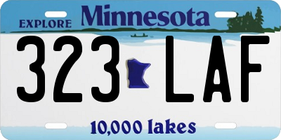 MN license plate 323LAF