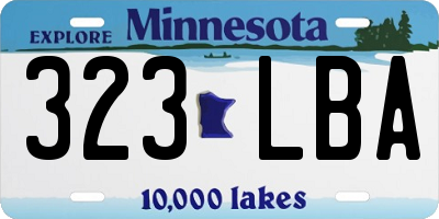 MN license plate 323LBA