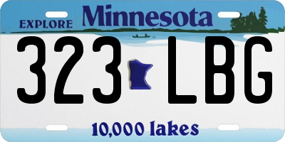 MN license plate 323LBG