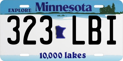 MN license plate 323LBI