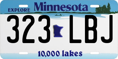 MN license plate 323LBJ