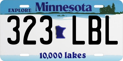 MN license plate 323LBL