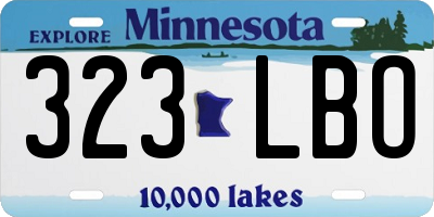 MN license plate 323LBO
