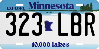 MN license plate 323LBR