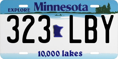 MN license plate 323LBY