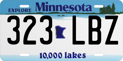 MN license plate 323LBZ