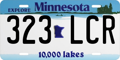 MN license plate 323LCR