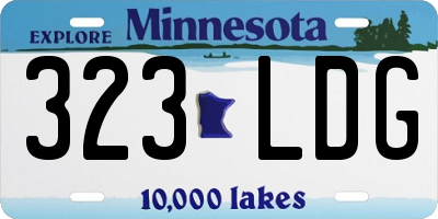 MN license plate 323LDG