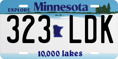 MN license plate 323LDK