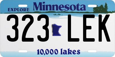 MN license plate 323LEK