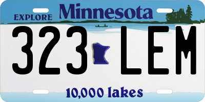 MN license plate 323LEM