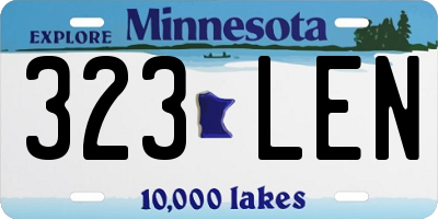 MN license plate 323LEN
