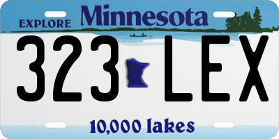 MN license plate 323LEX