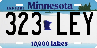 MN license plate 323LEY