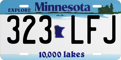 MN license plate 323LFJ