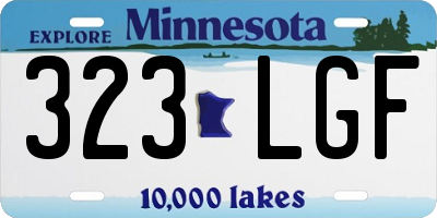 MN license plate 323LGF