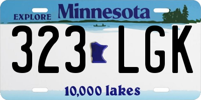 MN license plate 323LGK