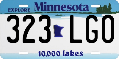 MN license plate 323LGO