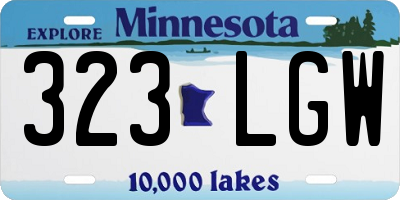 MN license plate 323LGW