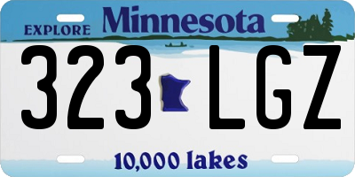MN license plate 323LGZ