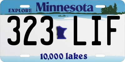 MN license plate 323LIF