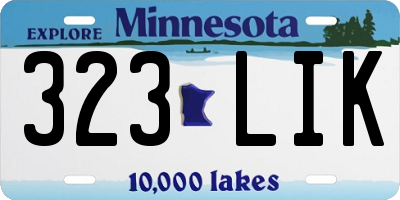 MN license plate 323LIK