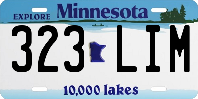 MN license plate 323LIM