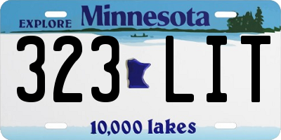 MN license plate 323LIT