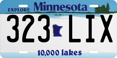 MN license plate 323LIX