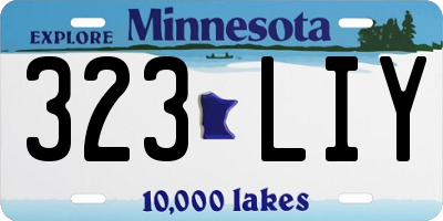 MN license plate 323LIY