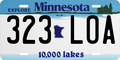 MN license plate 323LOA