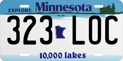 MN license plate 323LOC