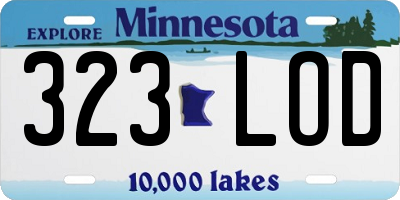 MN license plate 323LOD
